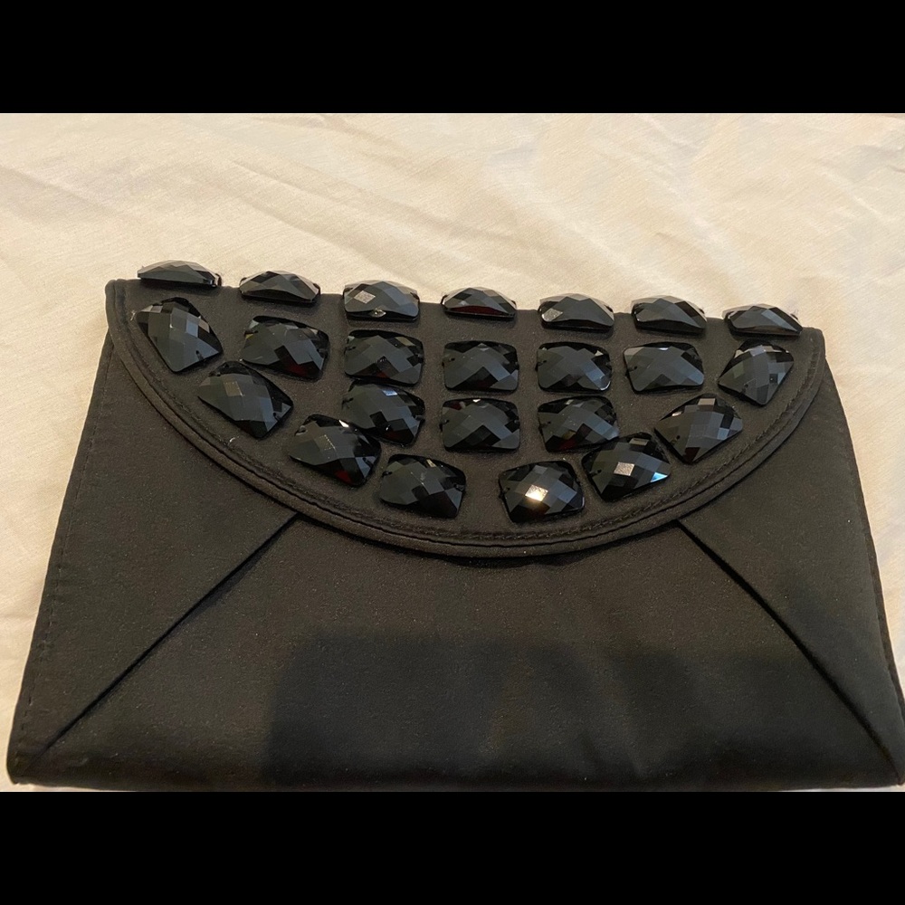 Charming Charlie Black purse w/ black rhinestones - Picture 1 of 3